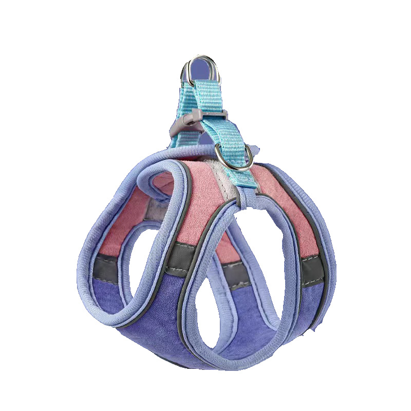 Cat traction rope cute vest style chest and back anti slip kitten Velcro safety buckle reflective pet walking rope