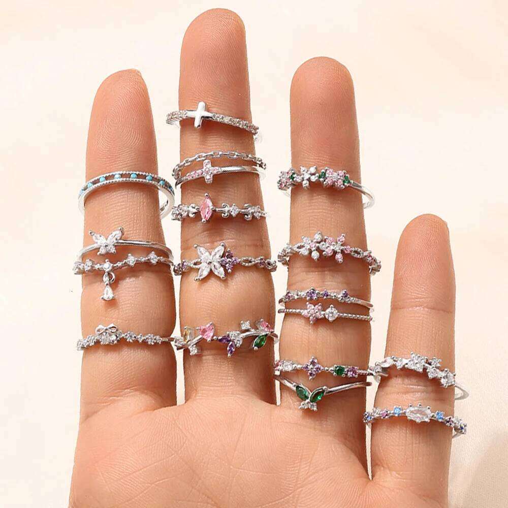 Aide 925 Sterling Retro Style Zircon Sparkling Silver Color Handmake Rings For Women Fine Jewelry Anniversary Gifts