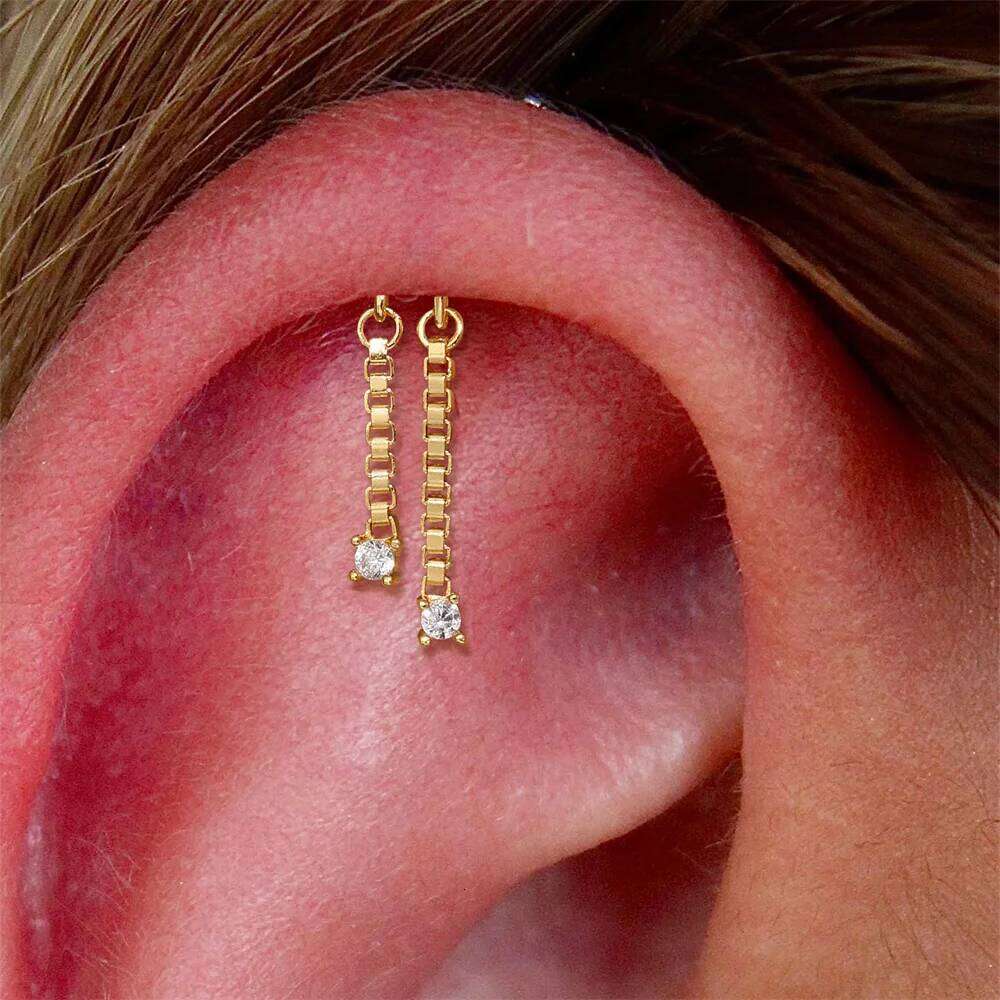 Aide 1Pc 925 Sterling Silver Love Heart Shiny Opal Stud Earrings For Women 18K Gold Cartilage Spiral Puncture DIY Fine Jewelry