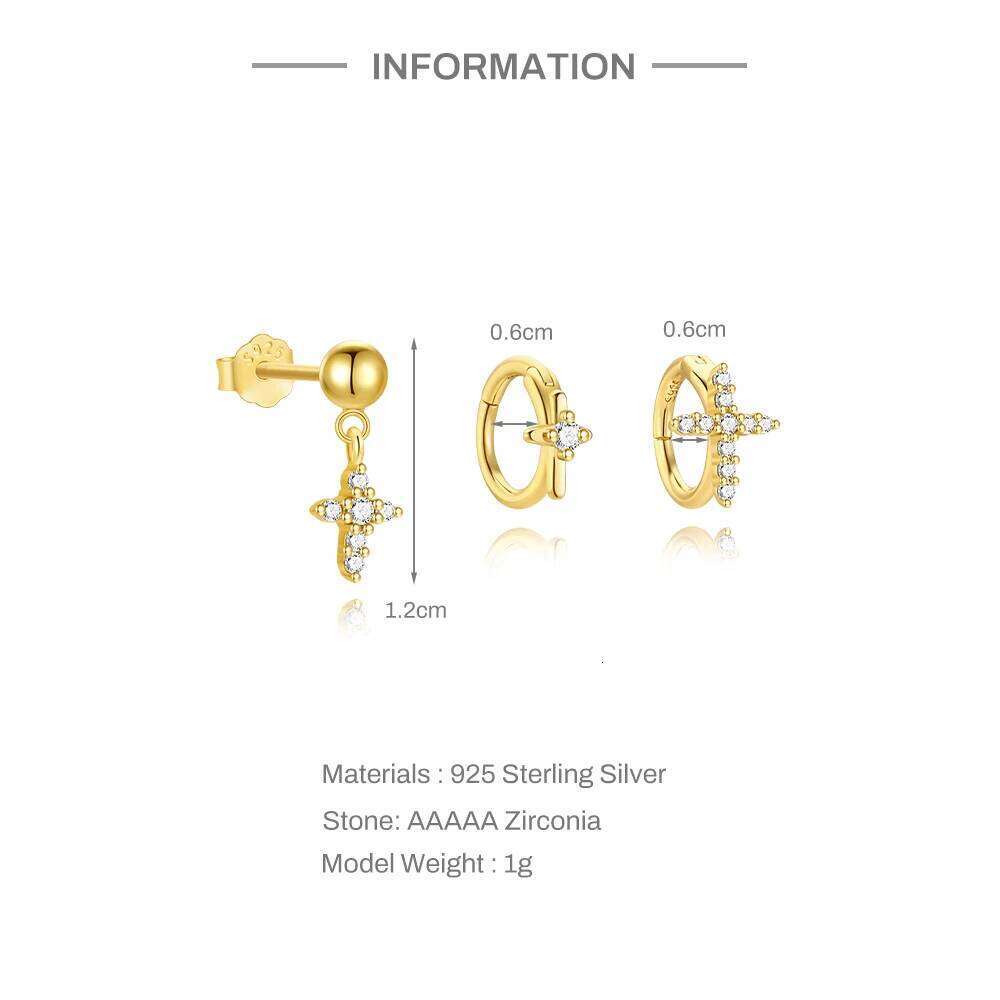 Aide Gold Earrings Set Women 925 Silver Huggie Hoop Stack Zircon Earring for Multiple Piercing Hypoallergenic Jewelry