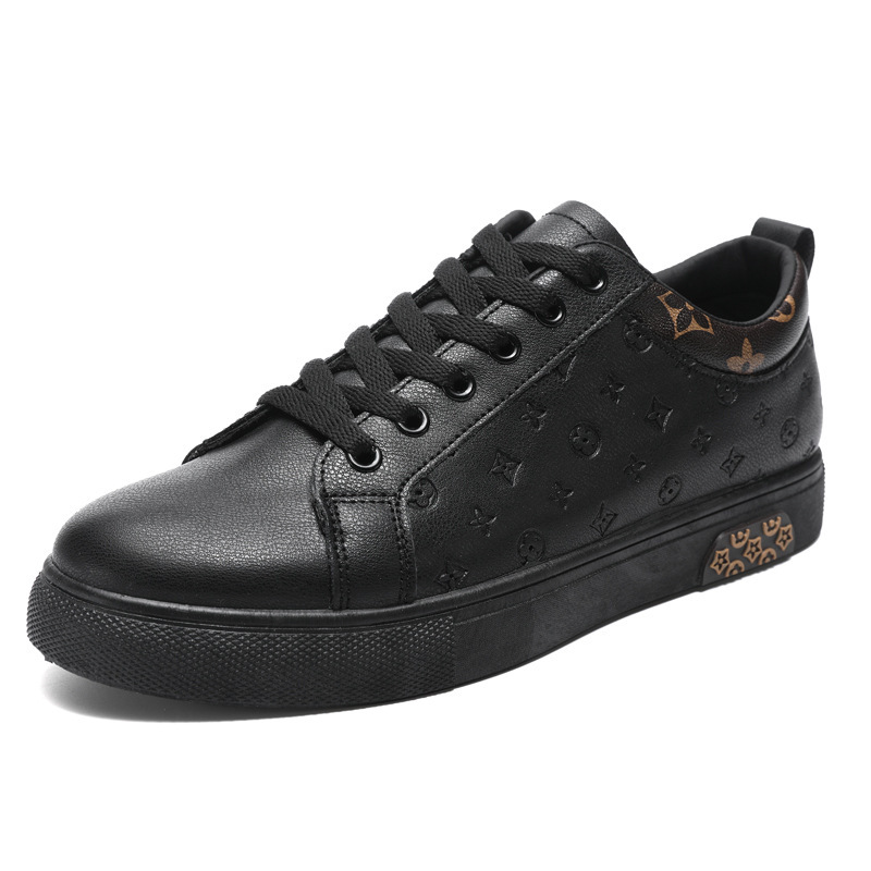 Free Shipping 2026 Trendy Men's Fashion Casual Sneakers - European Style Embossed Pattern Leatherette Low-Top Shoes for Daily/Streetwear (Size 39