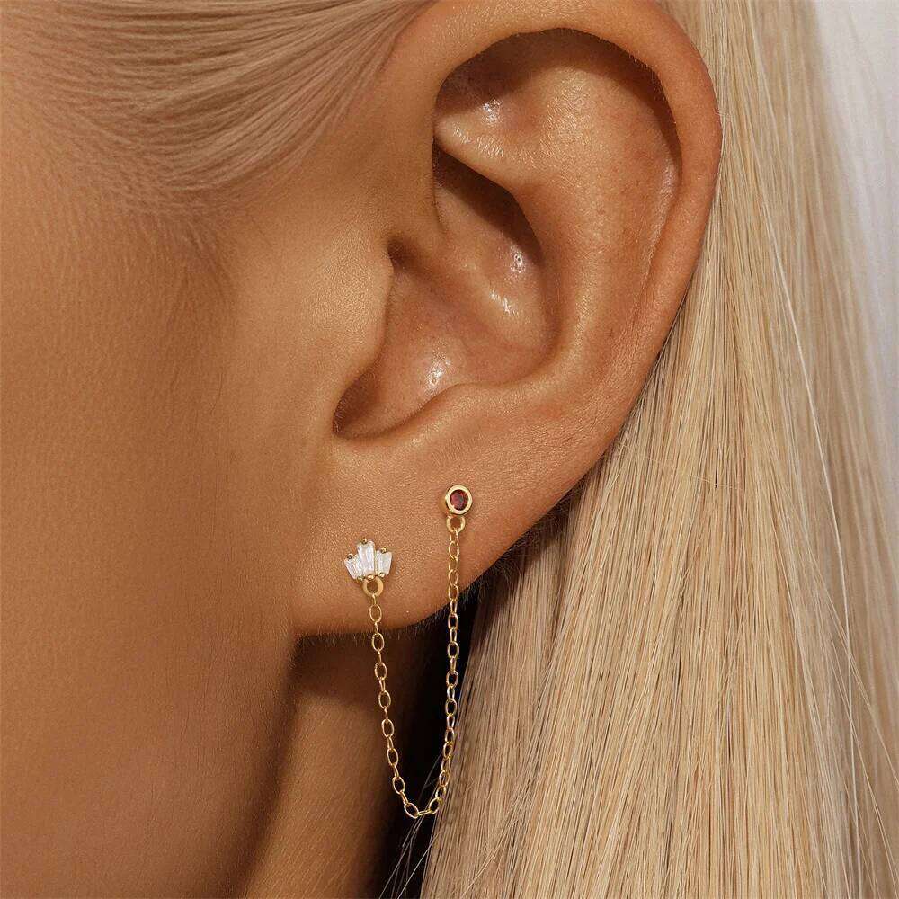 Aide 925 Sterling Silver Elegant Long Chain Tassel Drop For Women Shimmering Zircon Charm Threader Earrings Jewelry