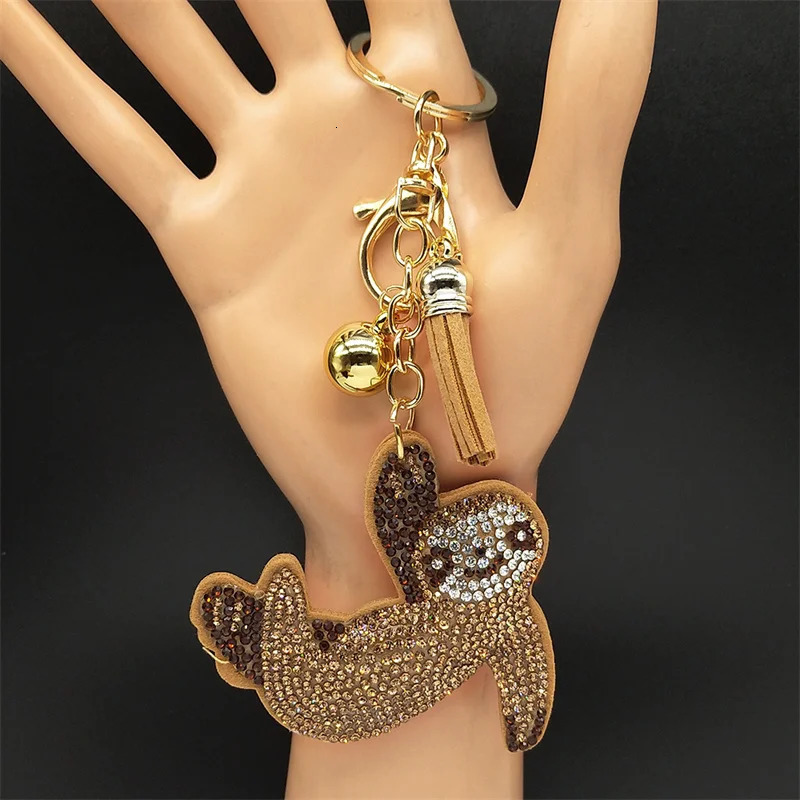 Cute Sloth Key Chain Gold Color Alloy Crystal Lazy Animal Key Rings Holder for Women Girls Keychain Decoration Jewelry K9809S01 251230