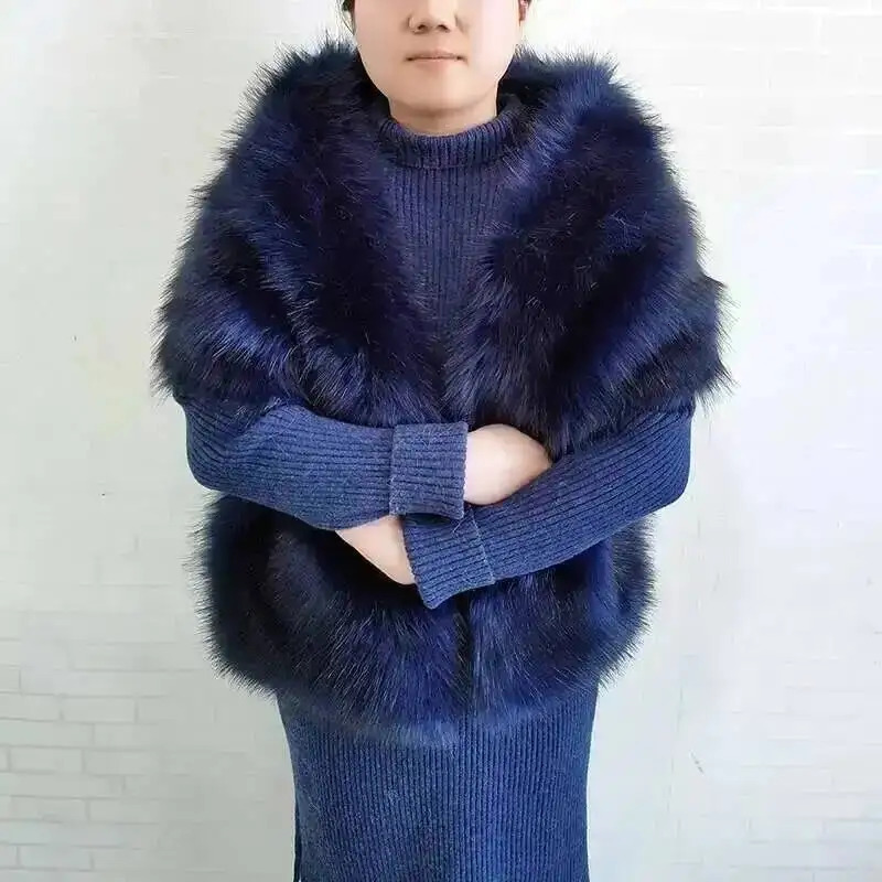 Winter Faux Fur Shawl Large Fluffy Scarf Neck Warmer Women Furry Collar Wedding Bridal Formal Evening Party Shrug Accessories 251225