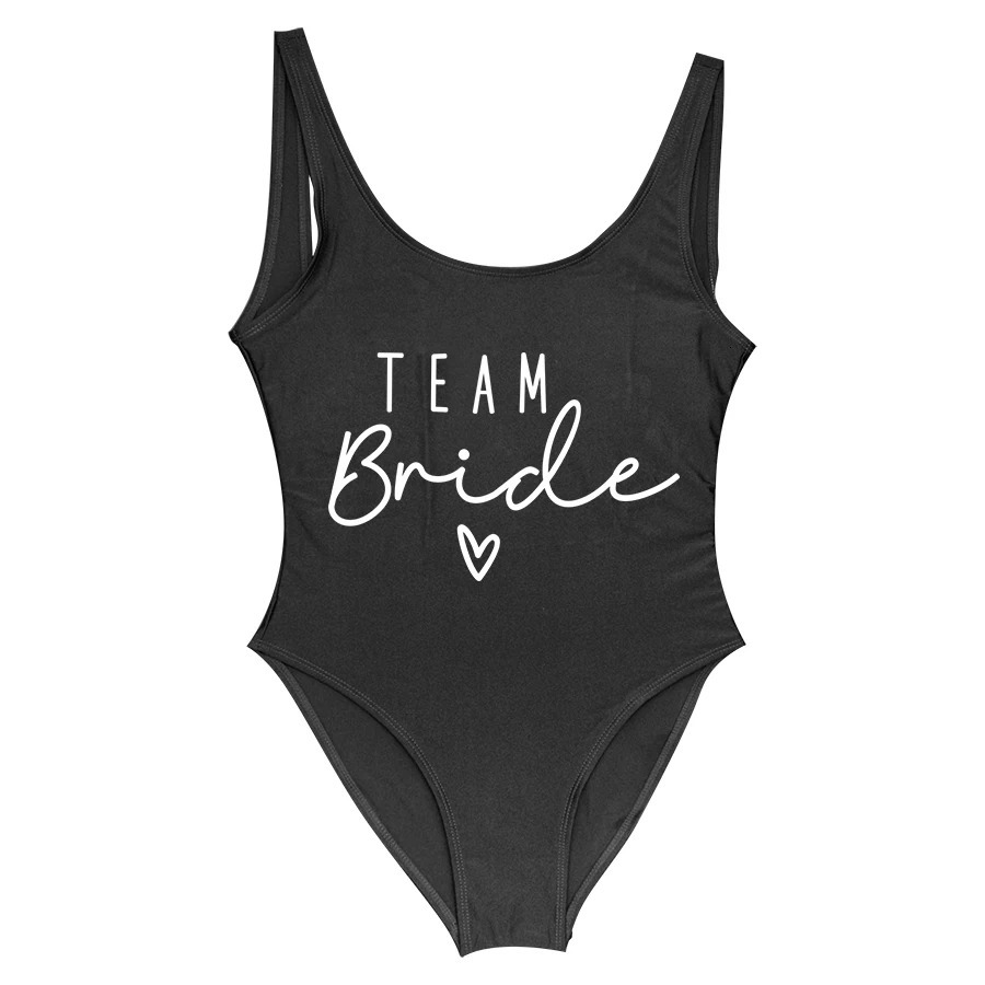 S3XL White Bridal Team Bride OnePiece Swimsuit Squad Women Swimwear Bachelorette Party Summer Beachwear Bathing Suit 251231