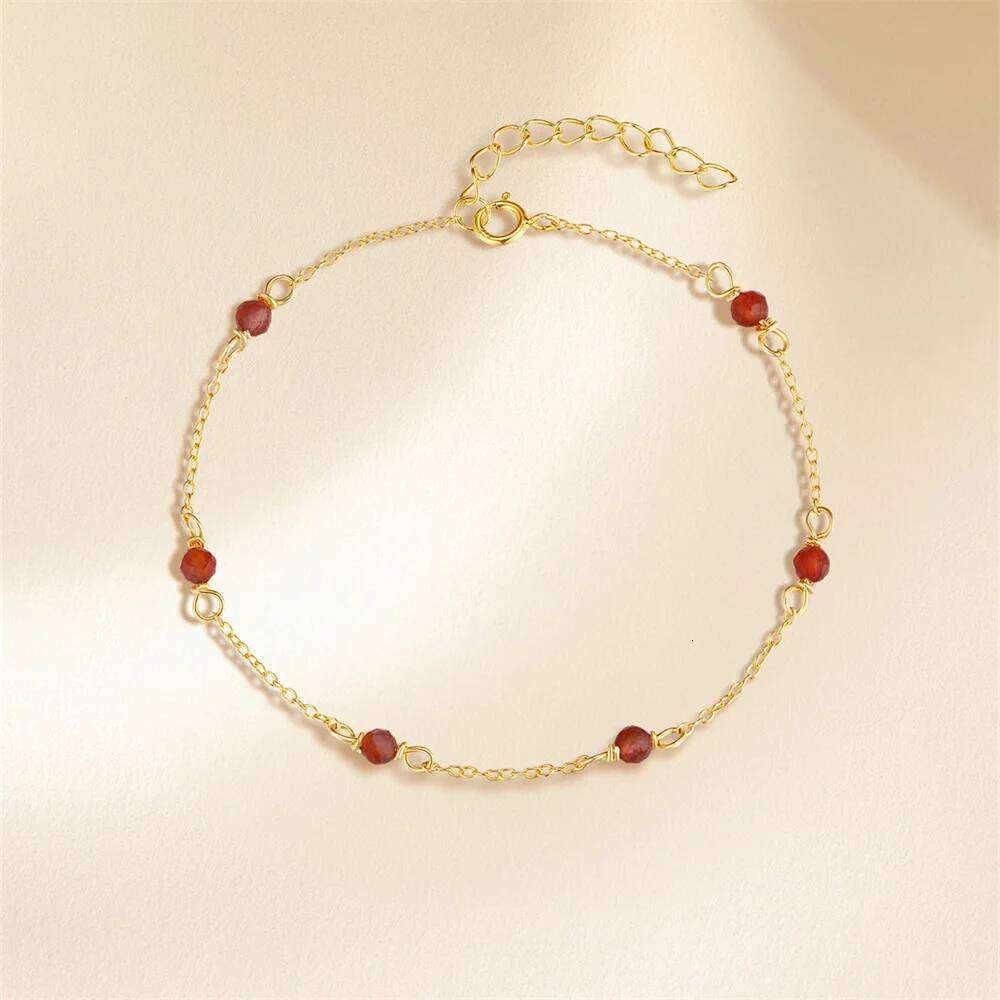 Aide 925 Sterling Silver Mini Three Colors Ball Agate Women's Simple Round Girlfriend Gift Bracelet Jewelry