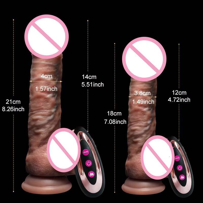 Realistic Vibrating Retractable Heated Dildo Adult Sex Toys Female Massage Thrusting Silicone Huge Realistic Dildo for Women