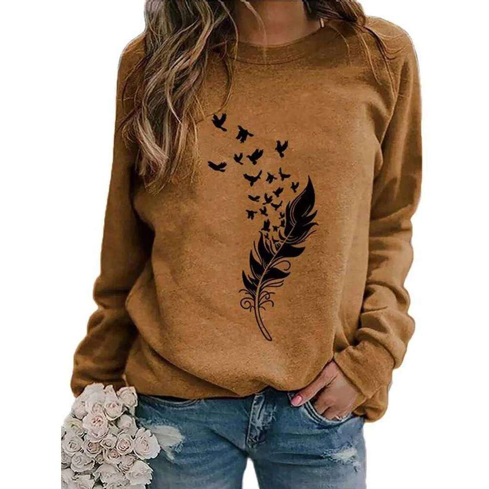 Women S-3XL Fashion Winter Womens Casual Long Sleeve Tops Ladies Print Sweatshirt high quality materials