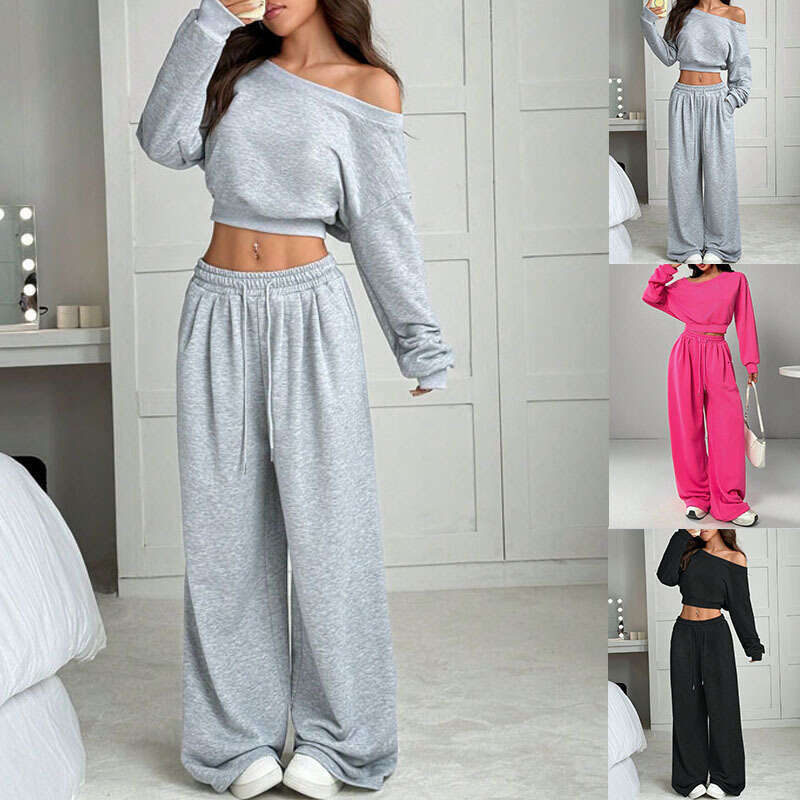 2026 Autumn Winter New Fashion Women's Clothing from Europe and America, Slim Fit Casual Long Pants Set