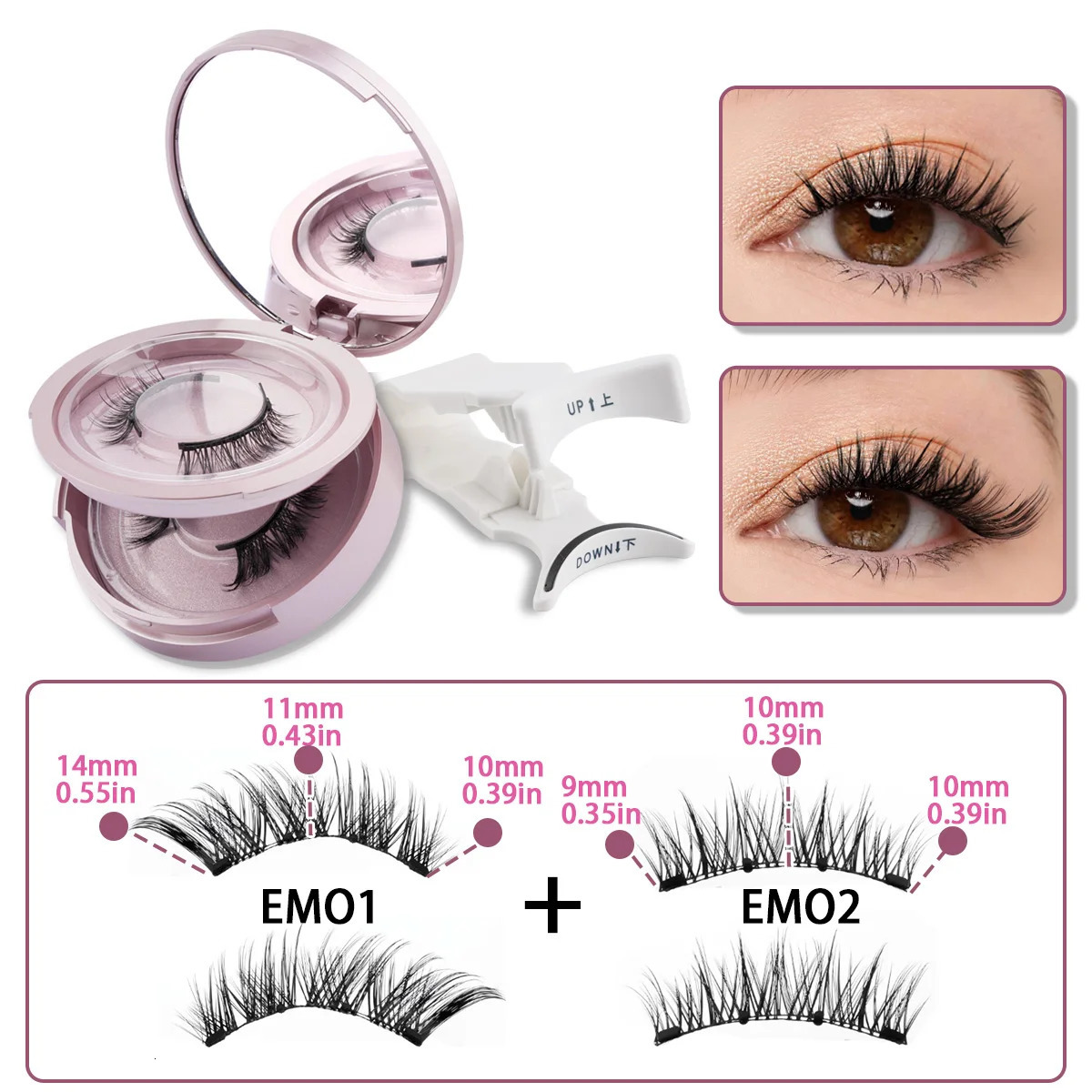 Magnetic Eyelashes 2 Pairs Magnetic False Eyelashes Kit with Tweezers Reusable Soft Faux Cils Fluffy Fake Mink Lashes Makeup Set 251231