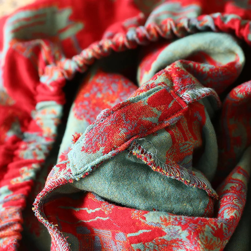 Spring and Autumn Womens Pajama Set 100 Cotton Retro Color Woven Home Clothes Long Sleeve Pants Two Piece 251231