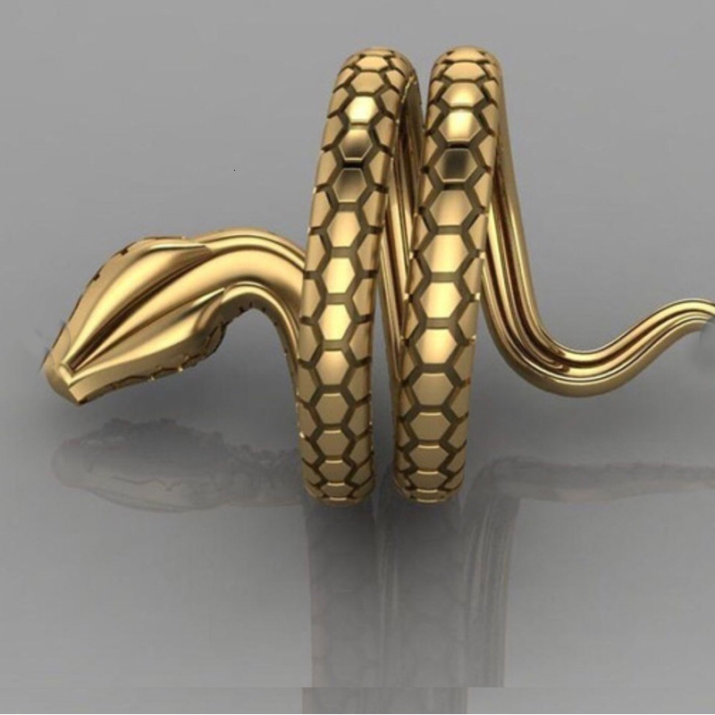 Luxury Brand Designer Jewelry Ebay Aliexpress Hot New Style Finger Hip-Hop Creative Domineering Money Snake Ring Sapphire Zircon Ring