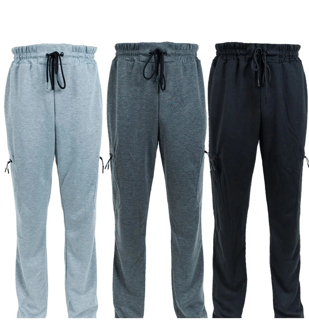 3 Pack Mens Fleece Lined Slim Fit Casual Tech Jogger Sweatpants Zipper Pockets GYM Track Pants S-3XL 251231