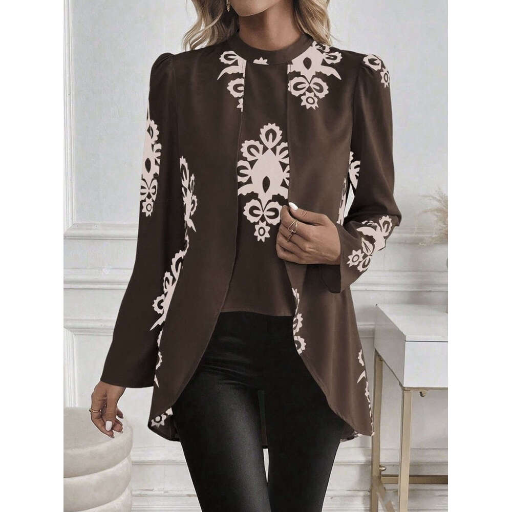 2026 European and American Cross-Border Women's Autumn Winter Long Sleeve Shirt New Elegant Top