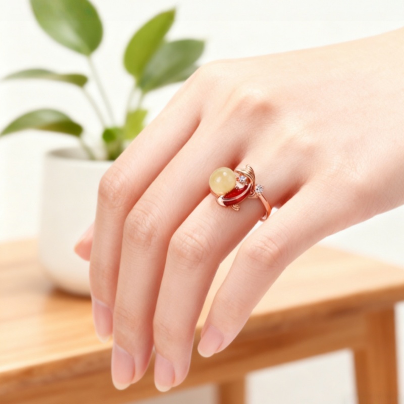 Valentine's Hot Sale! Cute Dolphin Gem Ring - Rose Gold Plated Romantic Jewelry
