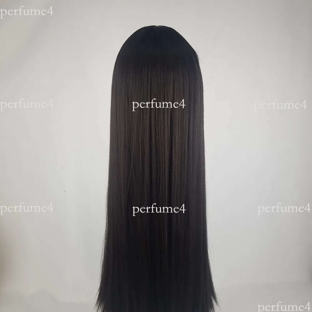 Woman long straight before lace wig black lifelike in the wigs women chemical fiber hair head set wholesale