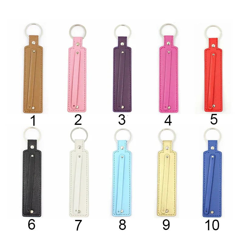 Fashion Leather Personalized Custom Rhinestone Name Letter Numbers Car Keychain Keyring Key Holder Valentine Love Gift 251230