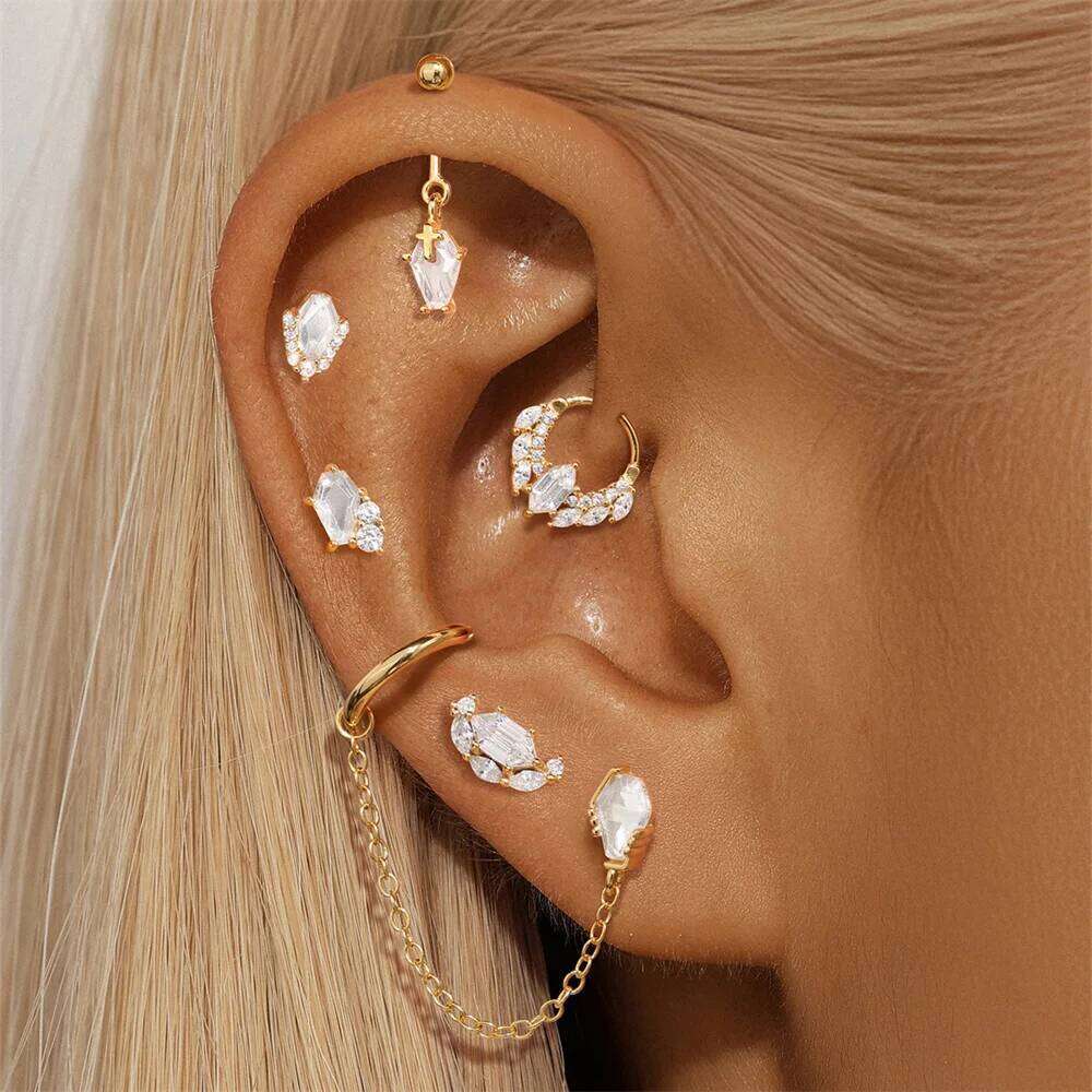 Aide 925 Sterling Silver Cute Blue Glass Opal Stud Ear for Girl Beach Holiday Zircon Piercing Earrings Fine Jewelry