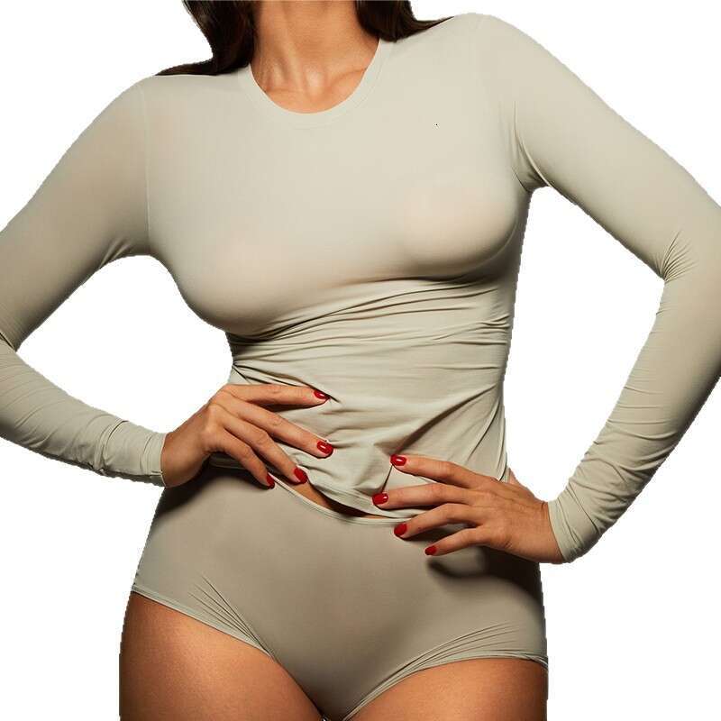 T-Shirt Base Shirt Tight High Elasticity Women's Comfortable Breathable Round Neck Long Sleeve Top Early Autumn