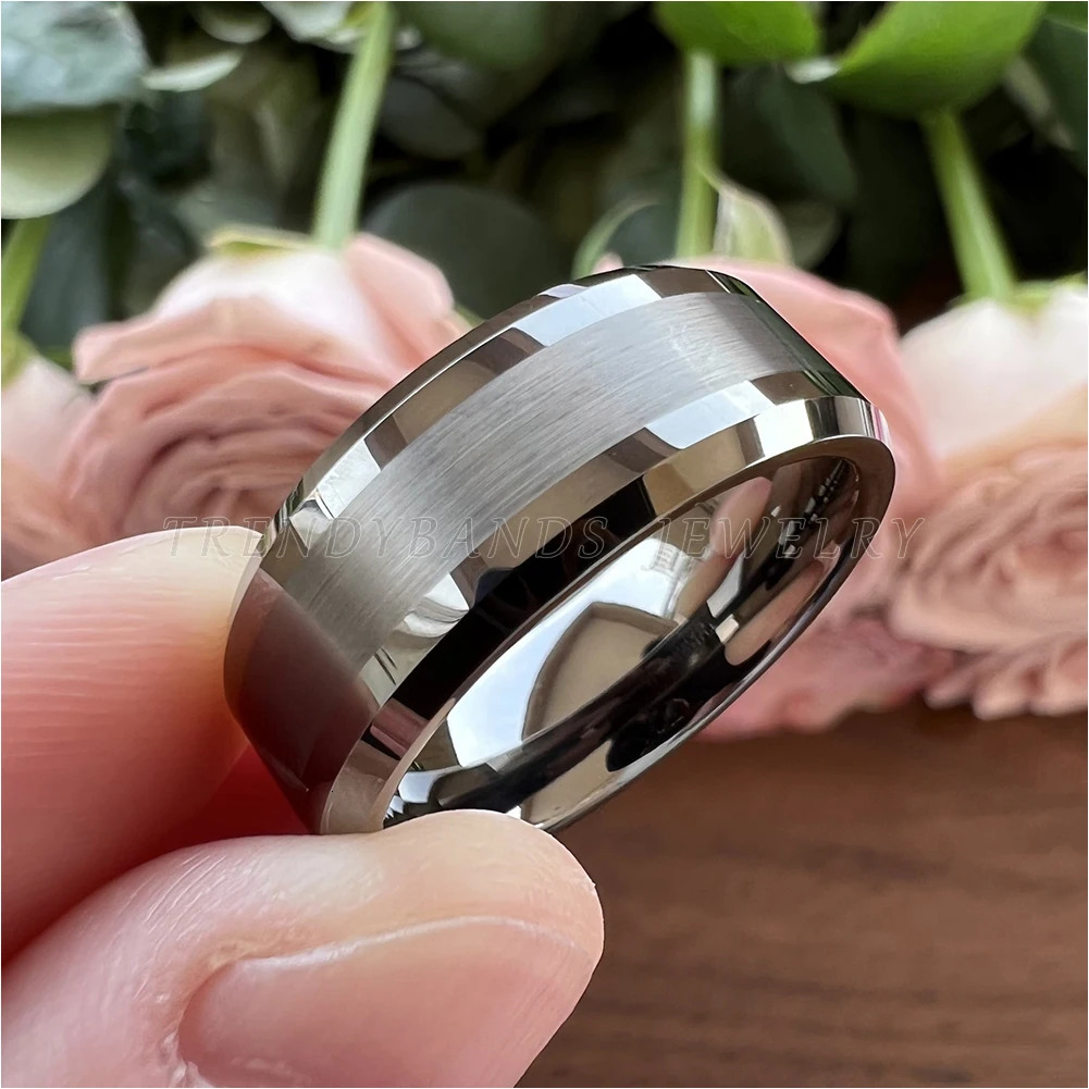 6mm 8mm Gunmetal Tungsten Carbide Wedding Band Engagement Ring for Men Women Fashion Jewelry Brushed Finish Comfort Fit 251230