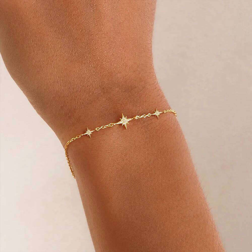 Aide 925 Sterling Silver For Women Gold Color Cute Bow Bracelet Female Mother's Valentine's Day Gift Jewelry
