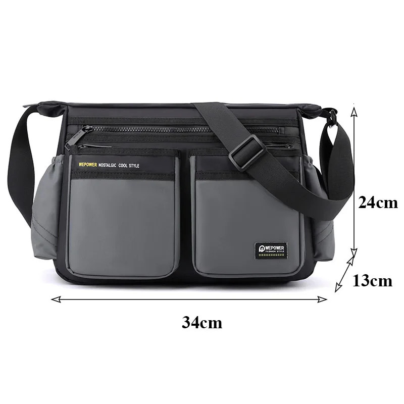 Multi-layer Pocket n Oxford Shoulder Bag Large Capacity Mens Casual Fashion Single Shoulder Crossbody Messenger Bag 251230