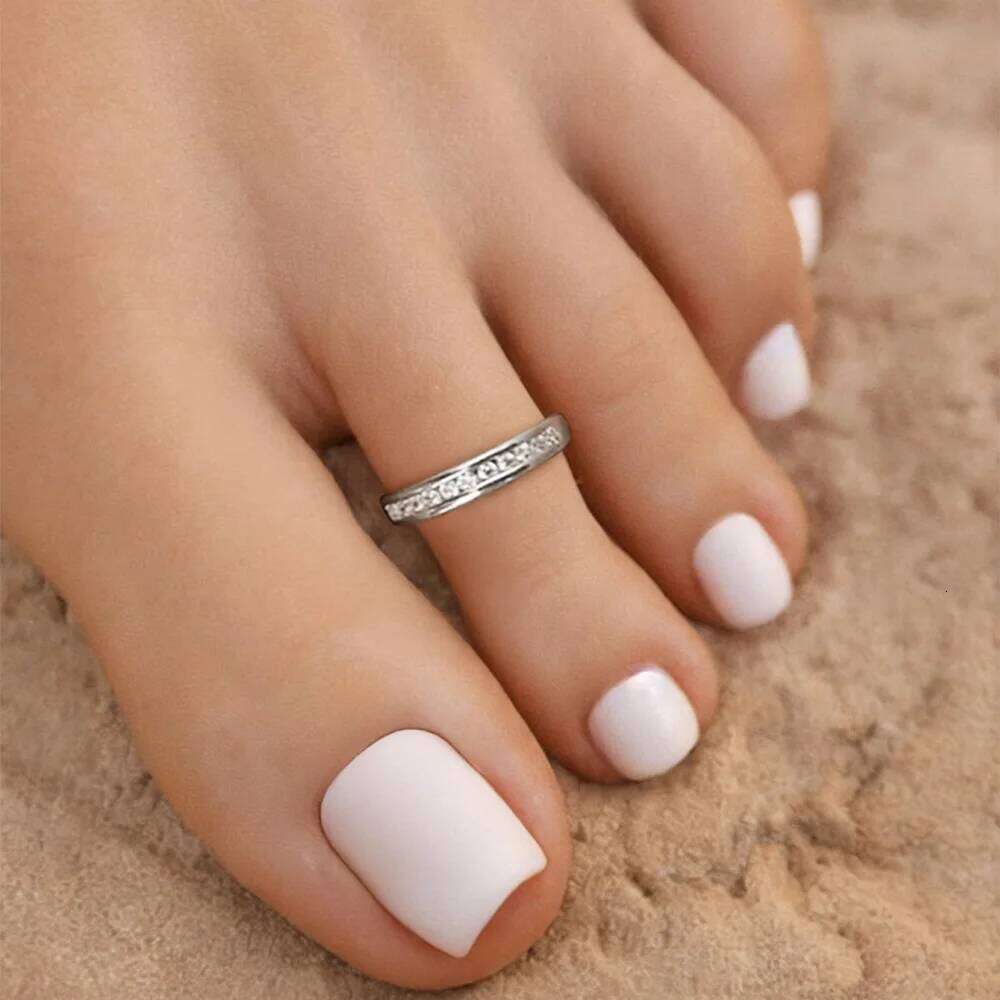 Aide Real 925 Sterling Silver Toe For Women Fashion Stackable Foot Ring Beach Party Wedding Bride Gifts Fine Jewelry