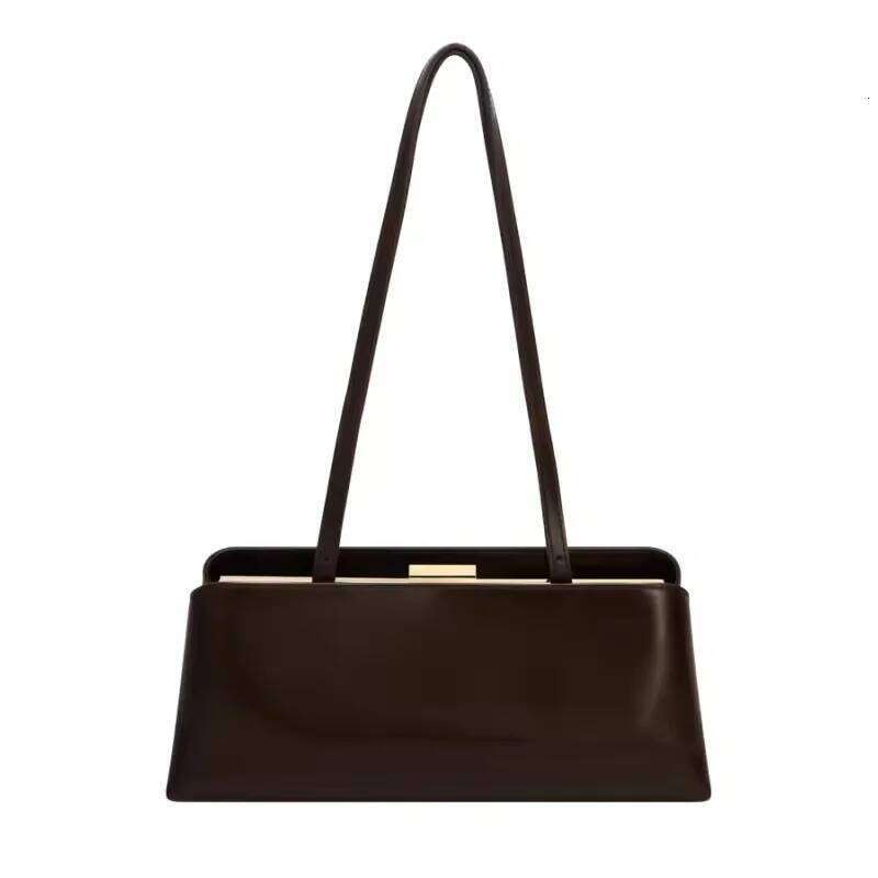 Women Frame Clasp Clutch Shoulder Tote Handbag Winter New Versatile French Bag Purse Coffee Black Color JINXIANGGUO TOTE