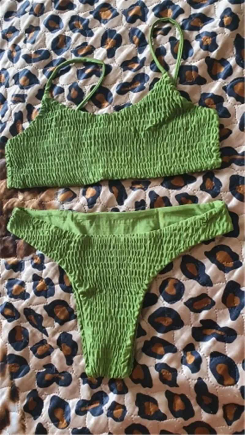 Bikini For Women Fold PushUp Knitting Bra Bandage Set Summer Holiday Beach Bathing Suits 251231