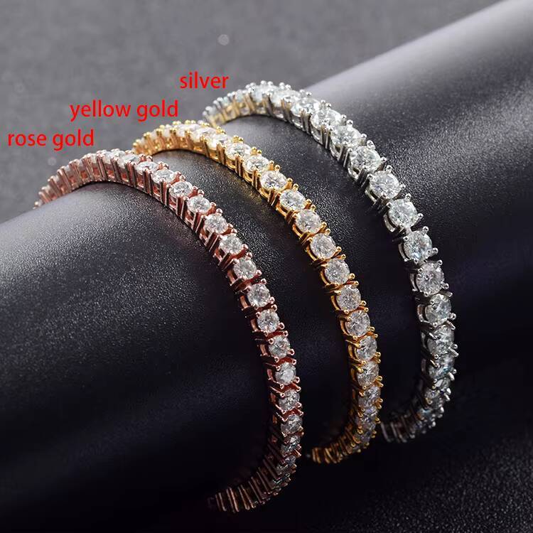 Moissanite Jewelry 925 Sterling Silver Diamond Gemstone Bracelet Custom Moissanite Charm Tennis Bracelet Women
