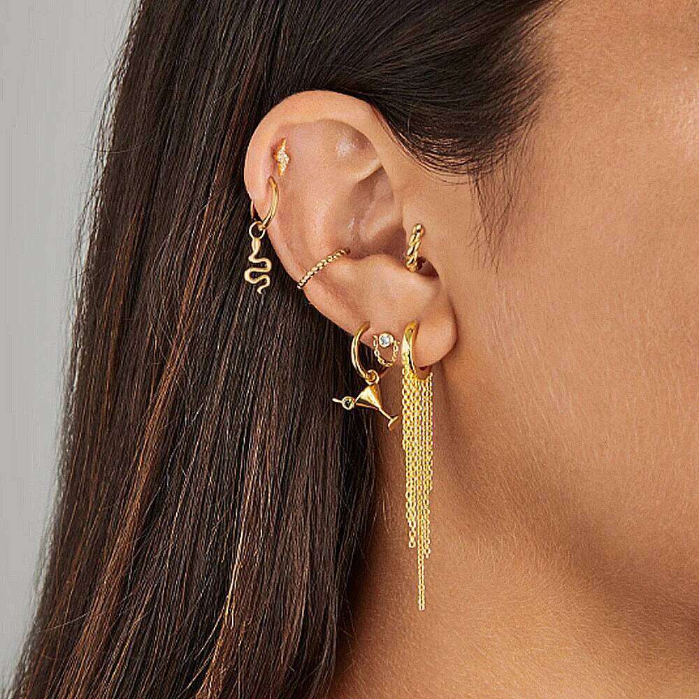Aide 925 Sterling Silver Gorgeous Multi Long Chain Tassels Dangle Earrings For Women Luxurious 18K Gold Plated Party Jewelry