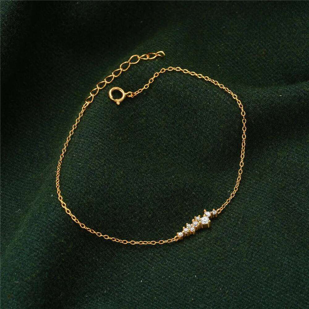 Aide 18k Gold Chain Bracelet for Women High Quality 925 Sterling Silver Geometry Cubic Zirconia Charm Bracelets Minimalist Jewel
