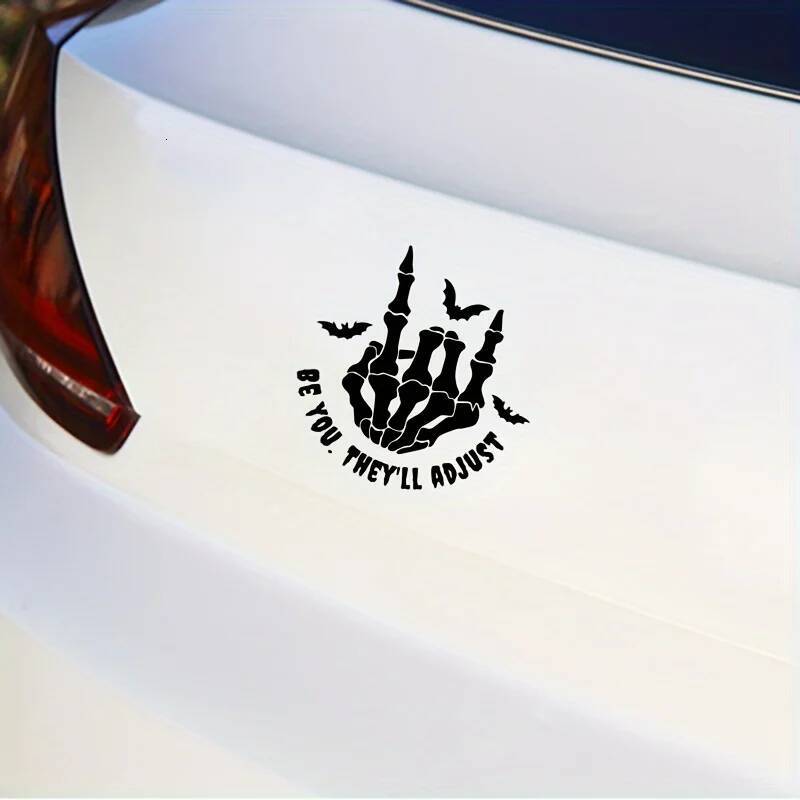 Bestseller Rock On Skeleton Hand Car Stickers for Window Bumper Body Decoration Scratch Covering Auto Accessories Self-adhesive Vinyl Decal ddmycat