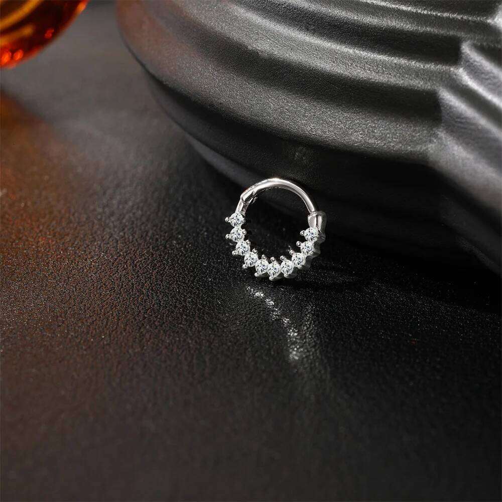 Aide S925 Sterling Silver Versatile Fit Moissanite Piercing Jewelry Star Clover Moon Ear Stud Cartilage Hoops for Women