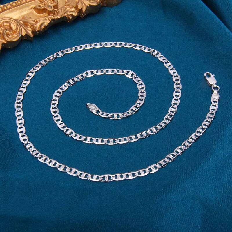 Andara 925 Sterling Silver 18/20/22/24 Inch 6mm Side Chain Necklace For Women Man Fashion Wedding Charm Jewelry