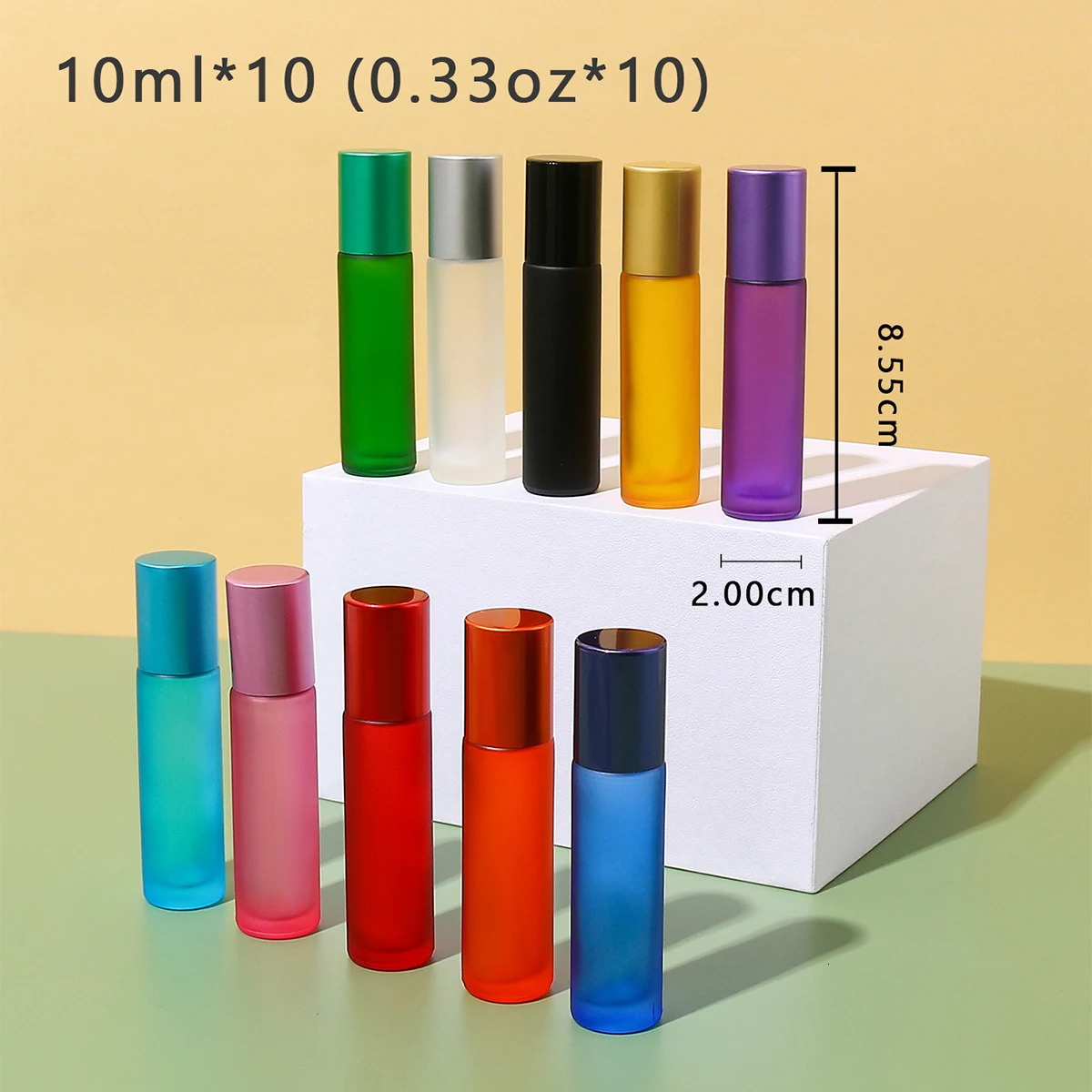 10pcs 10ml Refillable Morandi Colorful Empty Glass Essential Oil Perfume Roll On Bottles With Stainless Steel Roller Ball 251230
