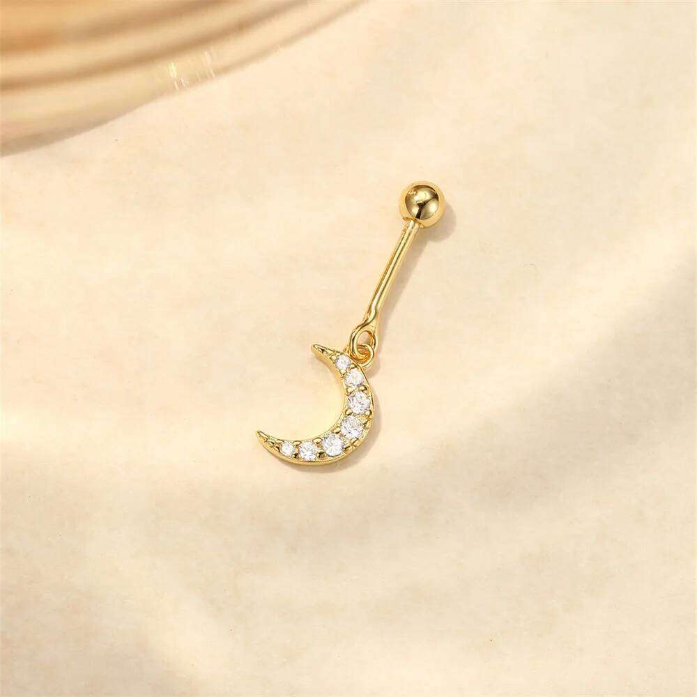 Aide 925 Sterling Silver Mini Stud Earrings for Women Personality Hollow Inlaid Star Moon Zircon Earring Piercing Jewelry Gift