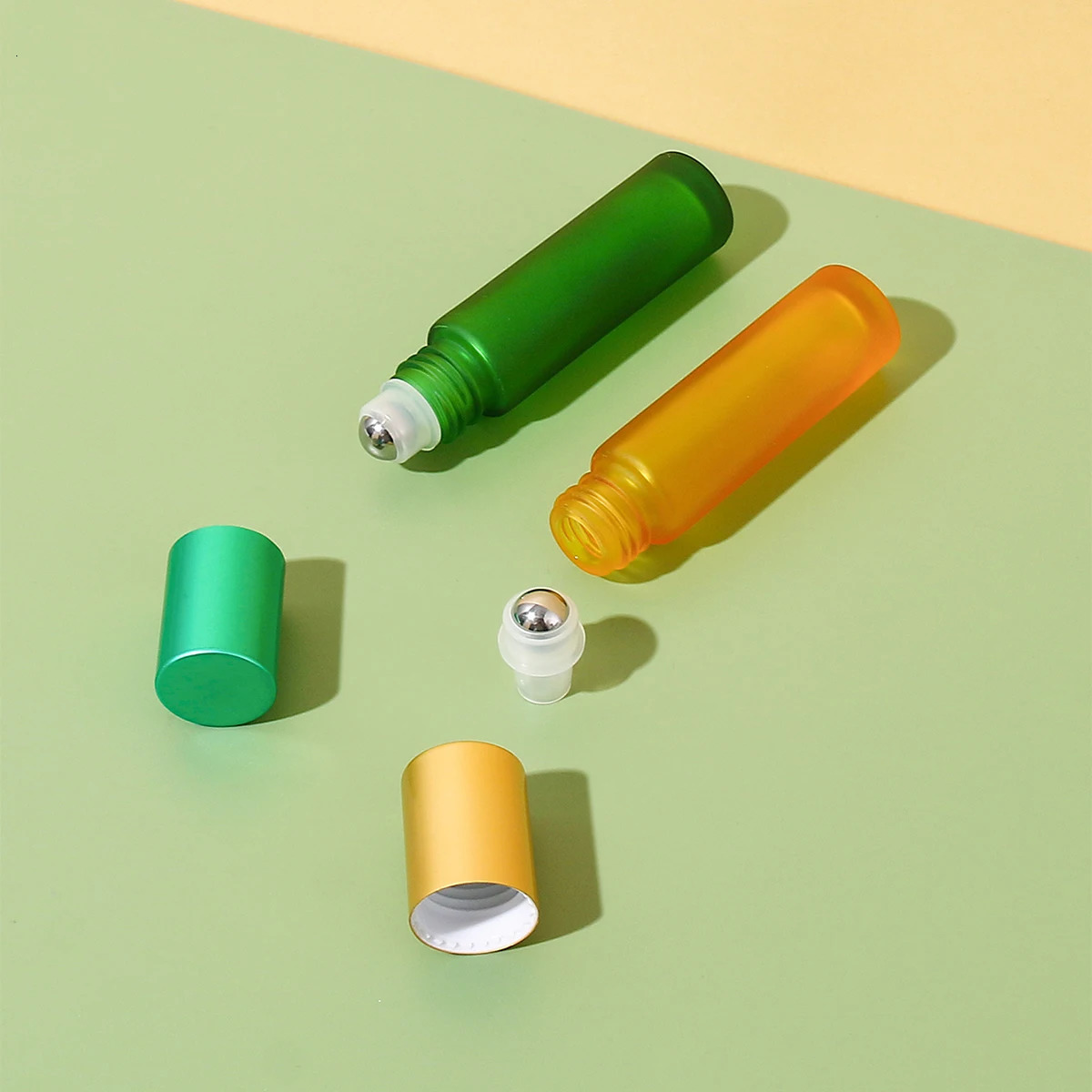 10pcs 10ml Refillable Morandi Colorful Empty Glass Essential Oil Perfume Roll On Bottles With Stainless Steel Roller Ball 251230