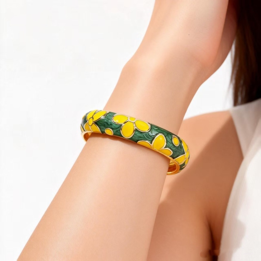 Vintage oil droplet enamel bracelet, jewelry, multifunctional floral fashionable bracelet accessories paracord bracelets