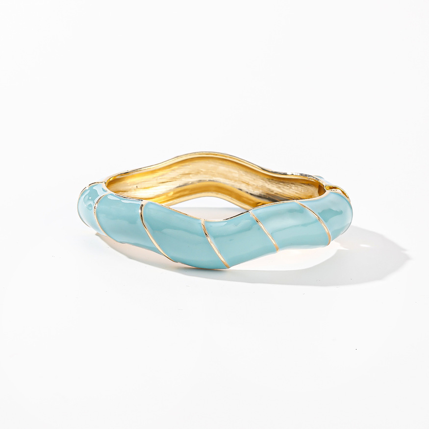 Cross-Border European and American Colorful Oil Drop Glaze Diagonal Irregular Vintage Fashion Multi-Color Craft Bracelet