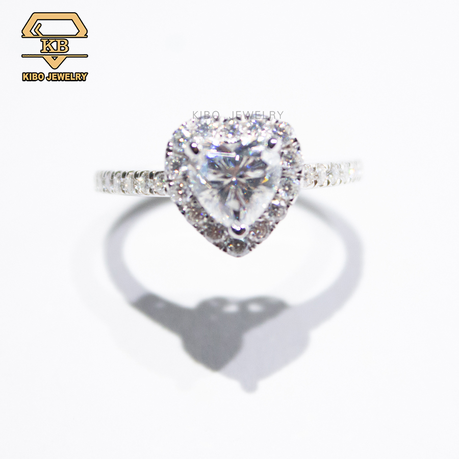 Luxury 100% Real 925 Sterling Silver Pass Diamond Tester Heart Cut Moissanite Wedding Ring Engagement ring