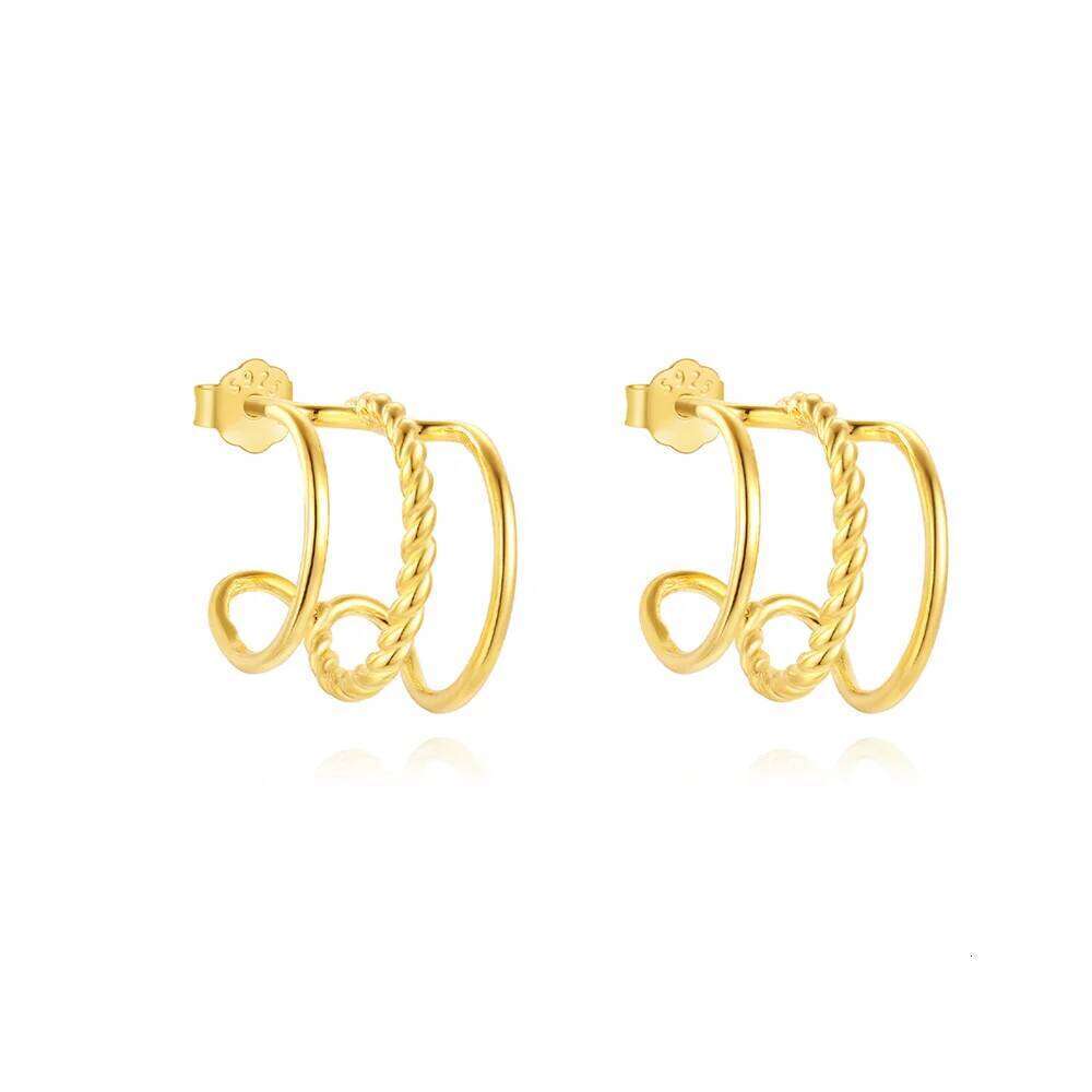 Aide 925 Sterling Silver Delicate Korean 3 Waves Earing Claw Hook Clip For Women Ear Earrings Fashion Jewelry Gift