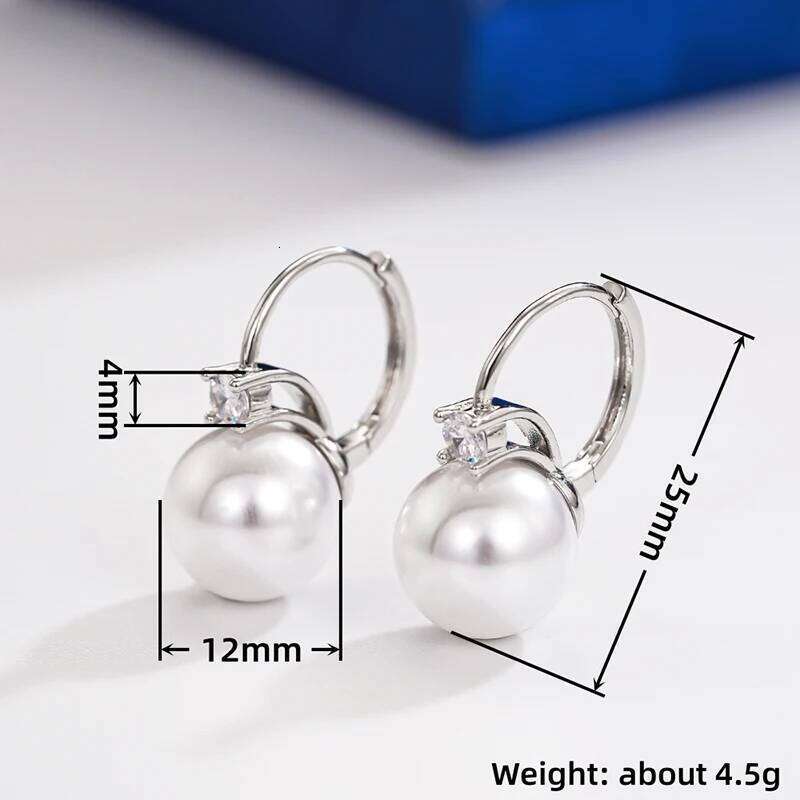 Huitan Exquisite Imitation Pearl Dangle Earrings for Women Wedding Engagement Temperament Female Accessories Statement Jewelry