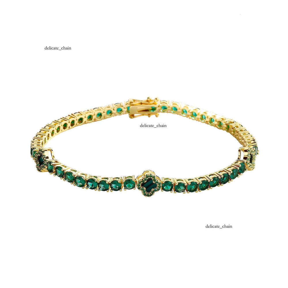 High-quality Clover Bracelet, VVS Moissaniteia Tennis Chain, Exquisite High-end Feel for Women, Collarbone Chain Matching