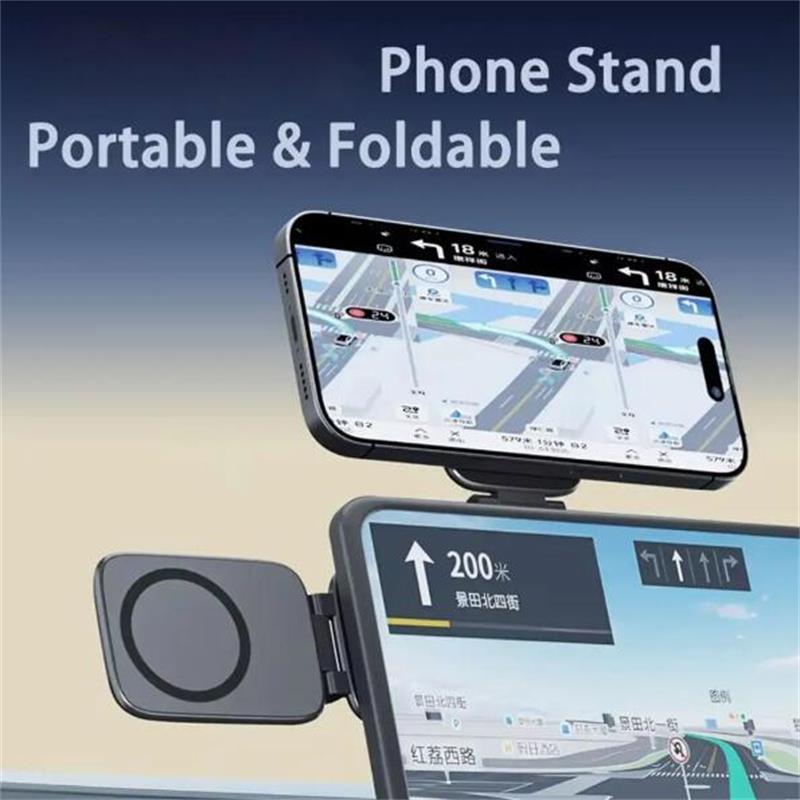 Car Ultra-thin Phone Holder Foldable Magnetic Phone Stand Multifunctional Navigation Vehicle Mounted Mobile Stand
