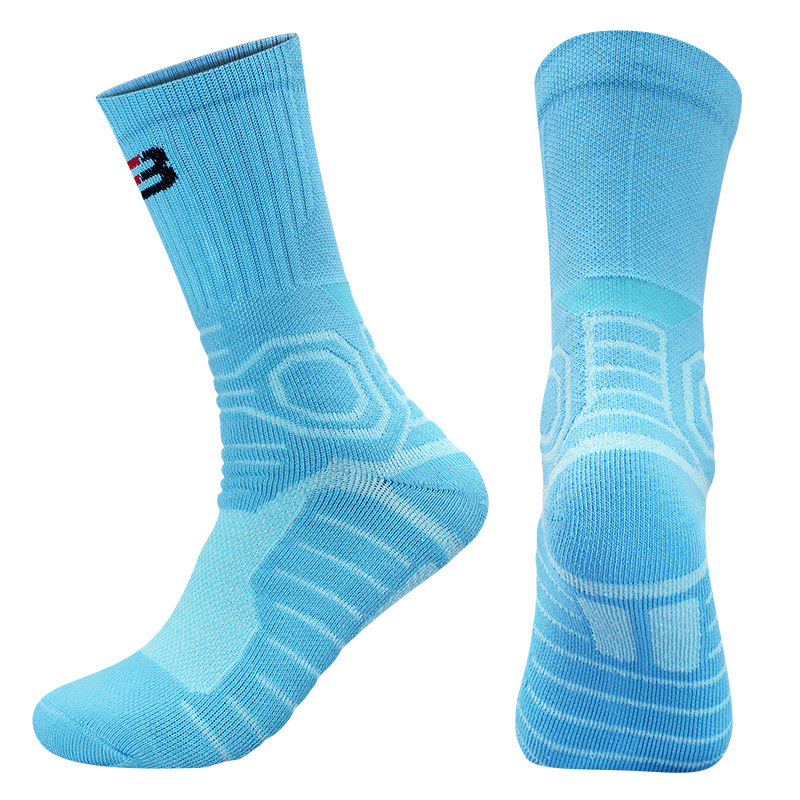 Elite Basketball Socks Practical Thickened Towel Bottom Wear-Resistant Sweat-Absorbent Non-Slip Running Mid-Length High-Top Sports Socks For Men