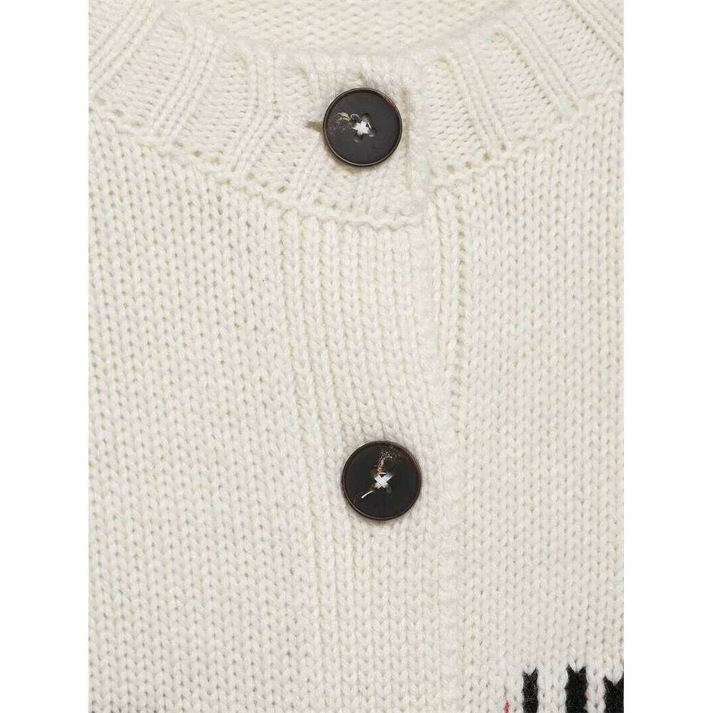 Women's Jacket Winter New White Long-Sleeve Home Alone Print Christmas Knit Cardigan Fashionable Style