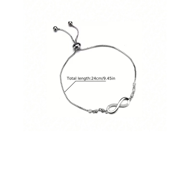 Valentine's Day Hot Sale Infinity Bracelet 3-Tone Shiny Crystal Jewelry Bestseller