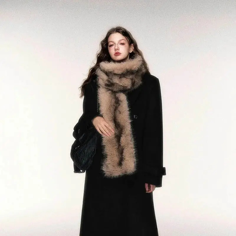 Retro Lazy 2025 Winter Warm Fury Scarf Fashionable and Versatile Scarf Thickened Plush Original Ultra Thick 251225