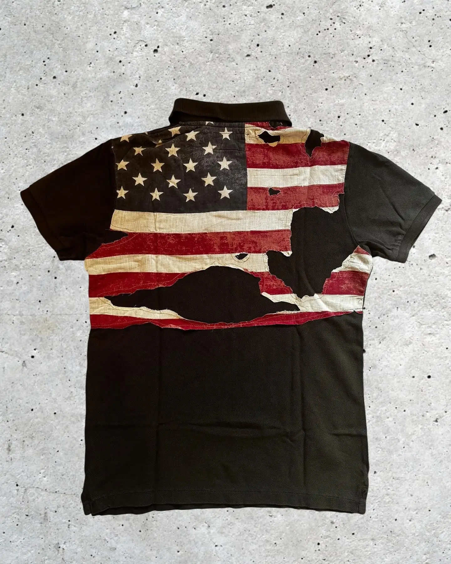 American Retro Flag Printed Classic Polo Shirt Y2K Summer Gothic Street Hip-hop Style Couple T-shirt 251230